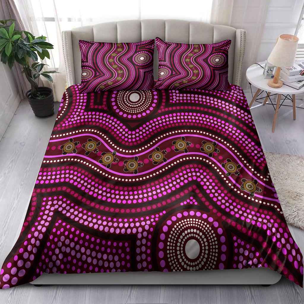 australia-indigenous-bedding-set-aboriginal-inspired-little-turtles-dreaming