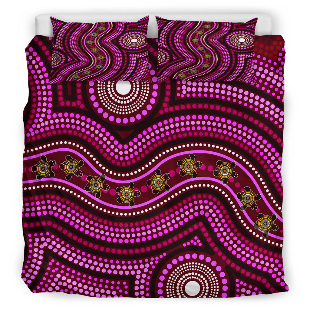 australia-indigenous-bedding-set-aboriginal-inspired-little-turtles-dreaming