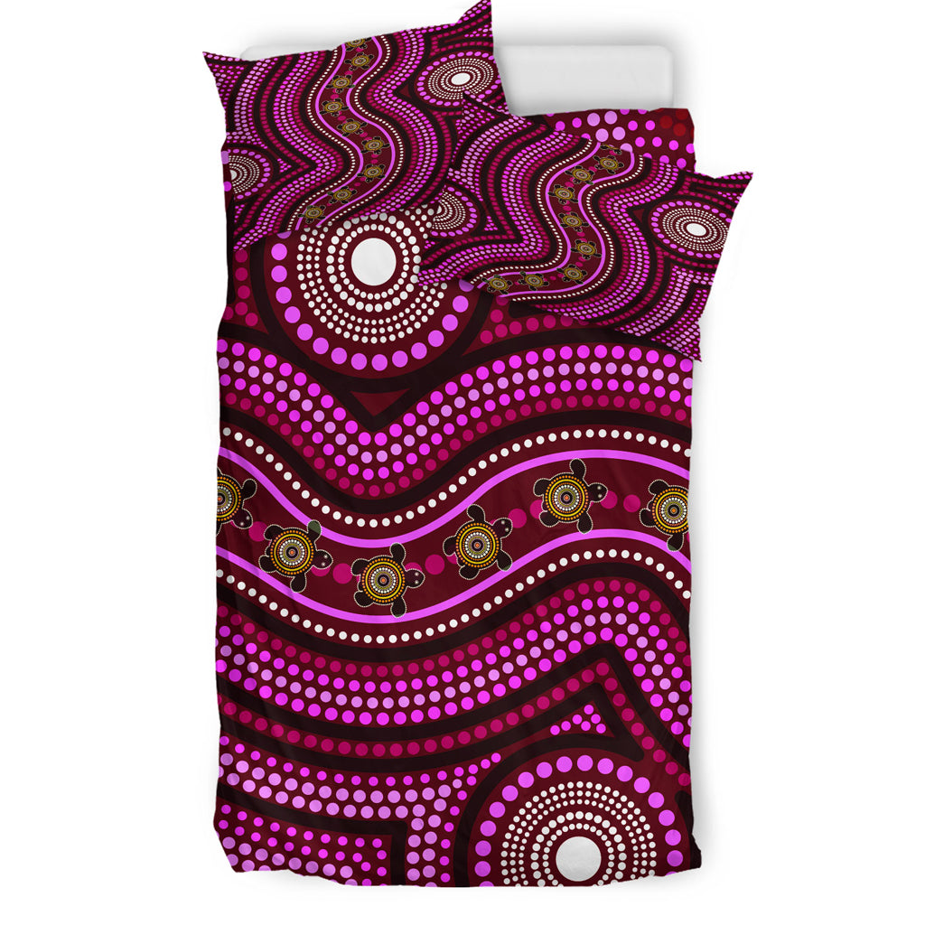 australia-indigenous-bedding-set-aboriginal-inspired-little-turtles-dreaming