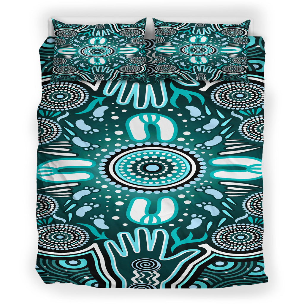 australia-indigenous-bedding-set-aboriginal-inspired-reunion-hands-and-footprints