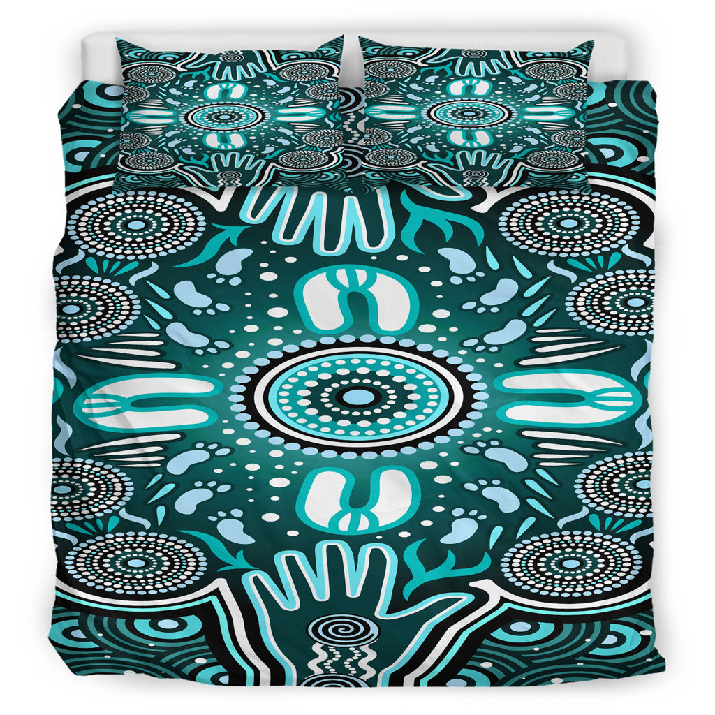 australia-indigenous-bedding-set-aboriginal-inspired-reunion-hands-and-footprints