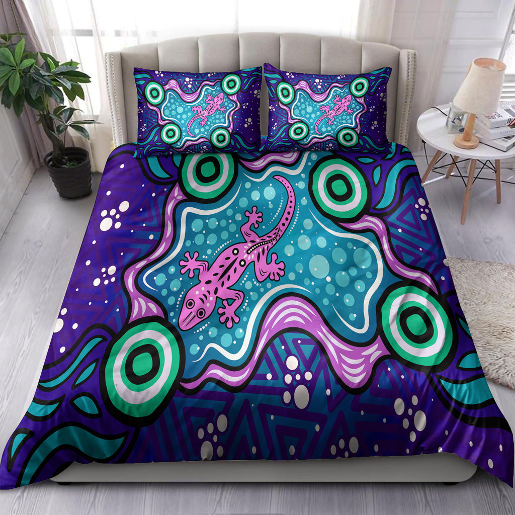 australia-indigenous-bedding-set-aboriginal-inspired-style-of-background-with-lizard