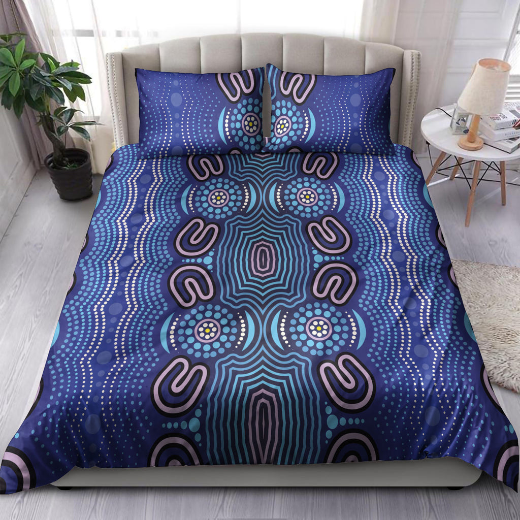 australia-aboriginal-inspired-bedding-set-aboriginal-connection-concept-artwork-purple-color