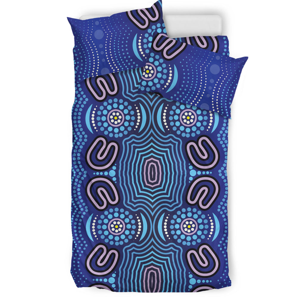 australia-aboriginal-inspired-bedding-set-aboriginal-connection-concept-artwork-purple-color