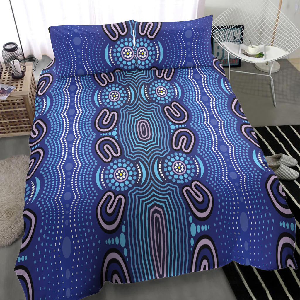 australia-aboriginal-inspired-bedding-set-aboriginal-connection-concept-artwork-purple-color