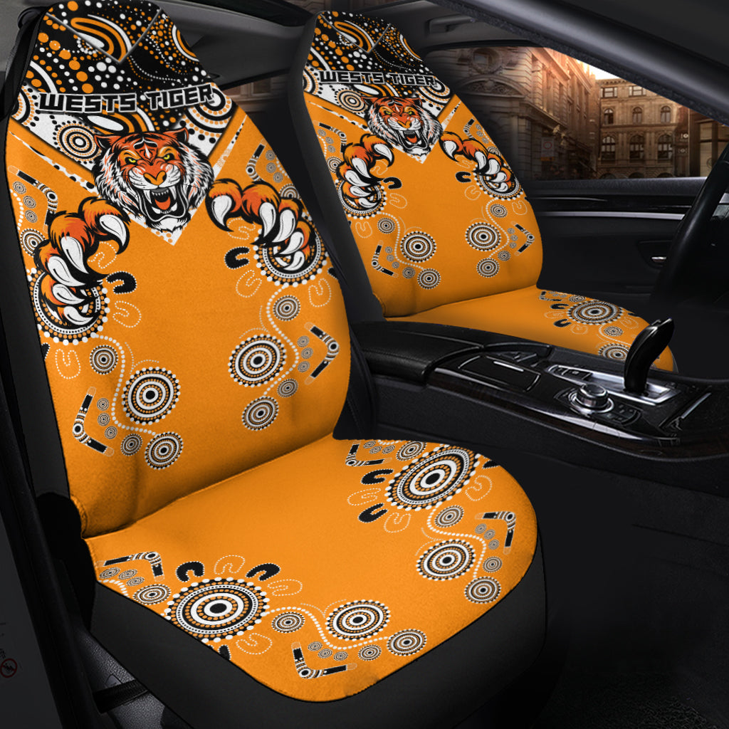 Wests Tiger Rugby Aboriginal Pattern Car Seat Covers - LT2