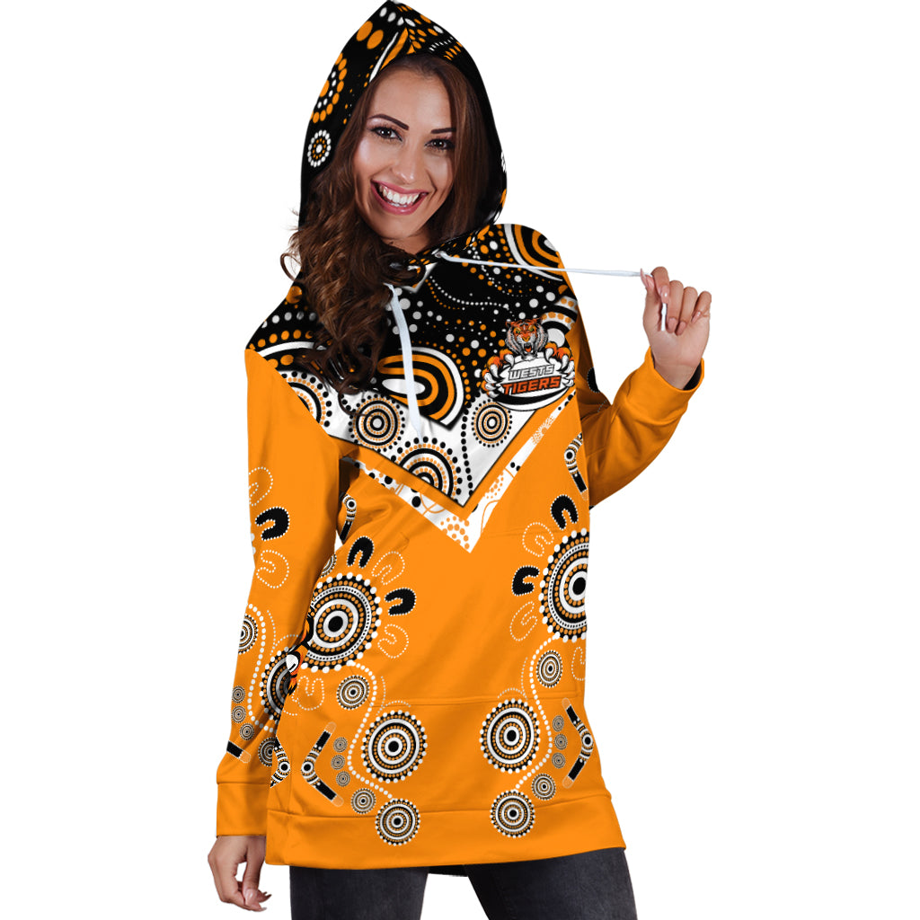 Wests Tiger Rugby Aboriginal Pattern Hoodie Dress - LT2