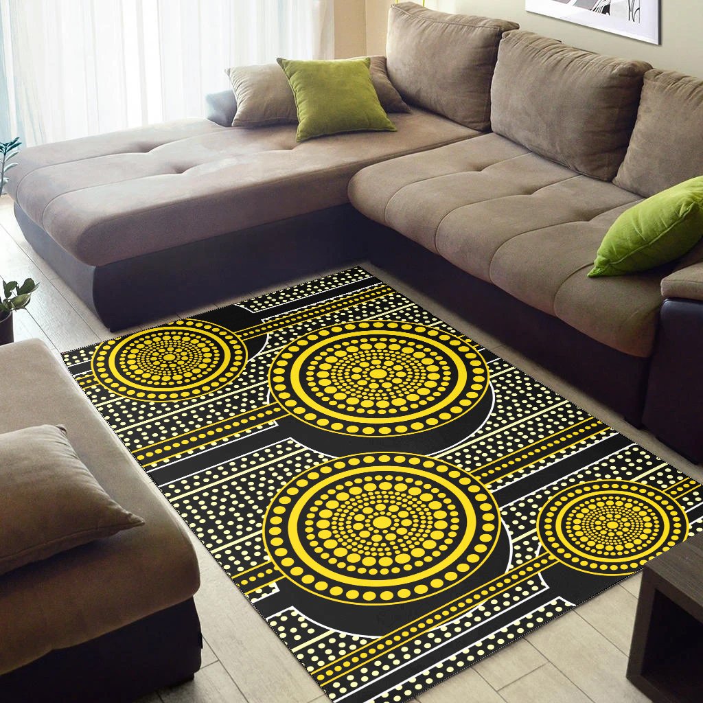 aboriginal-area-rug-dreamtime-yellow-dot-painting-aboriginal-style