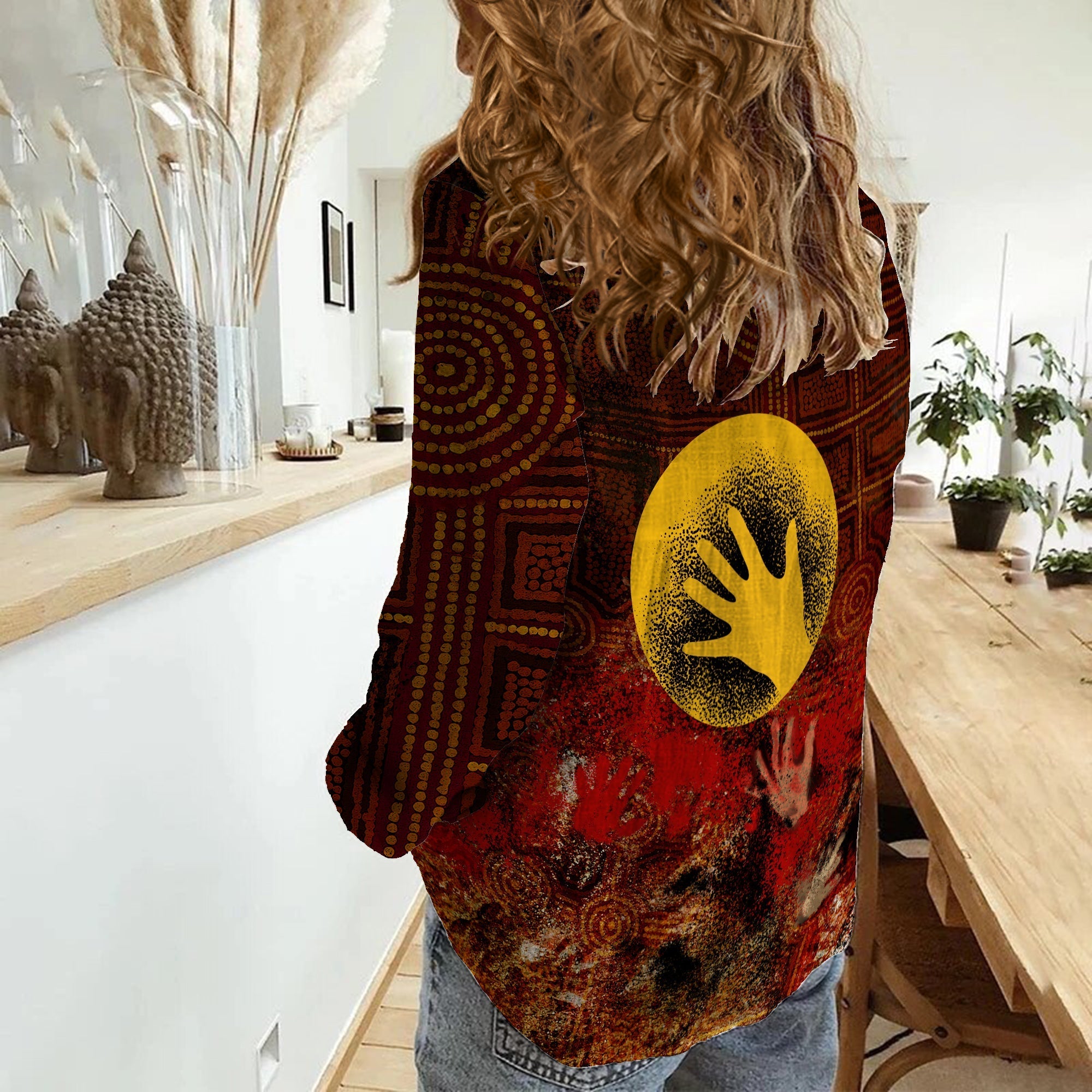 Aboriginal Indigenous Flag Hand Art Casual Shirt