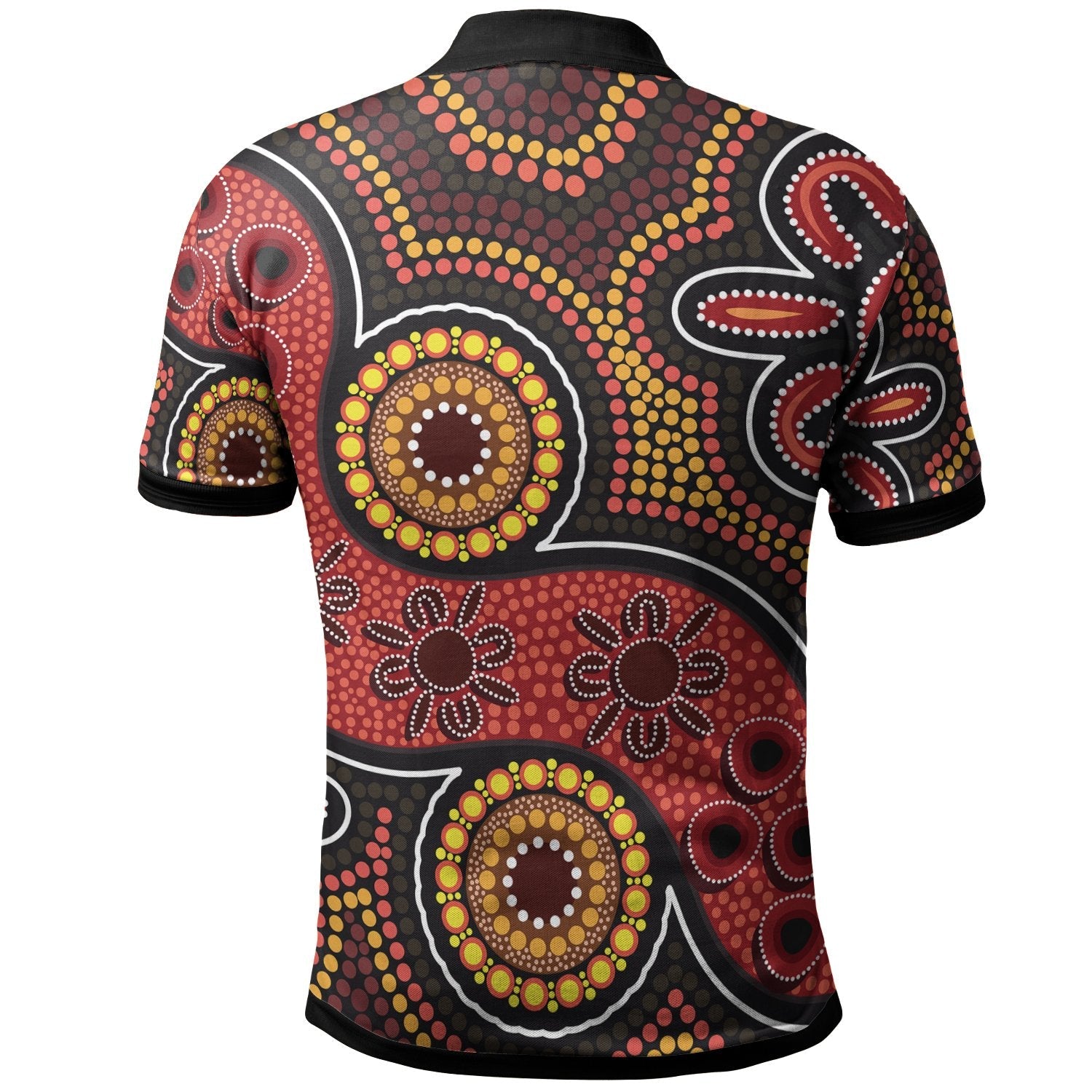 aboriginal-polo-shirt-indigenous-circle-dot-painting-style