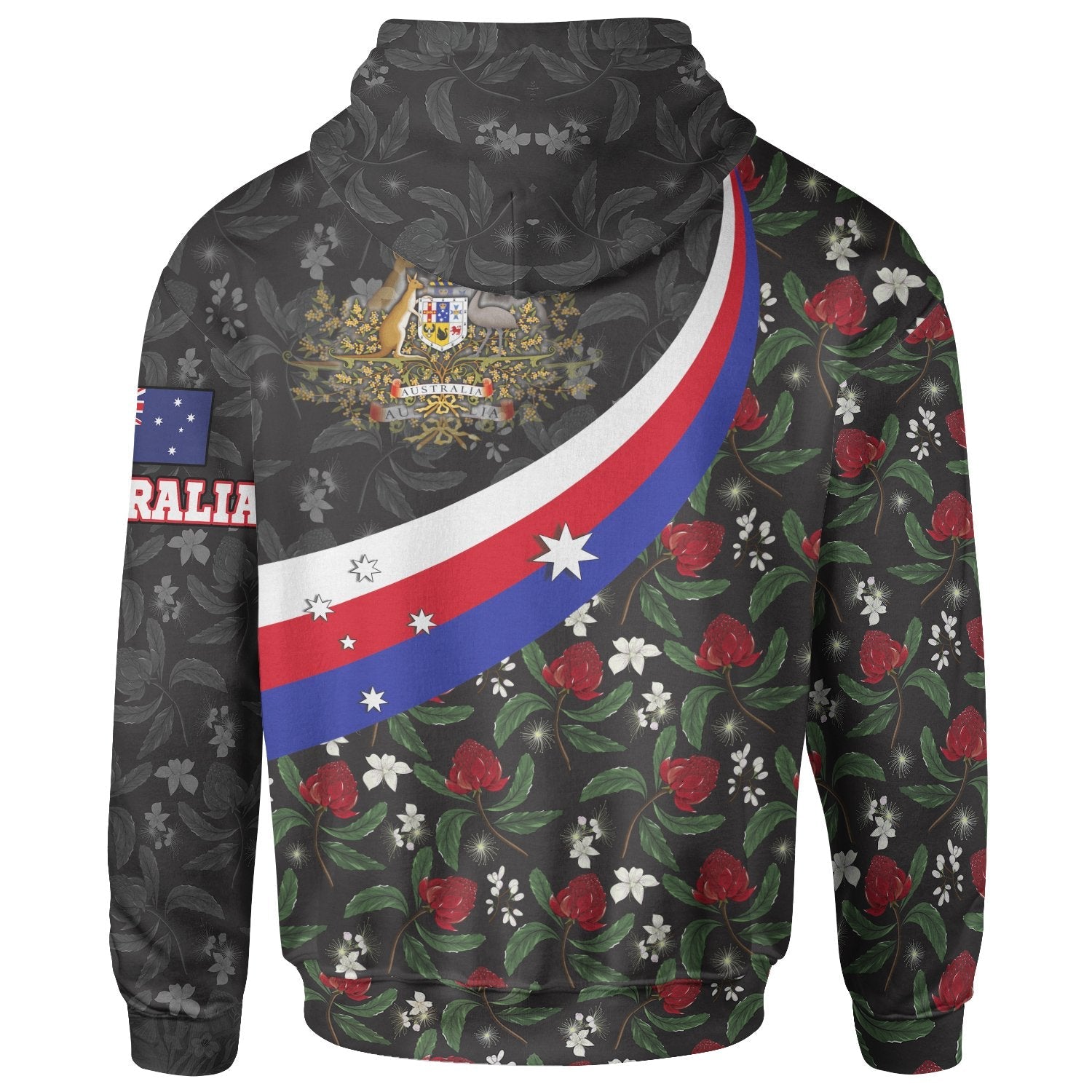 zip-up-hoodie-australia-coat-of-arms-with-waratah-patterns