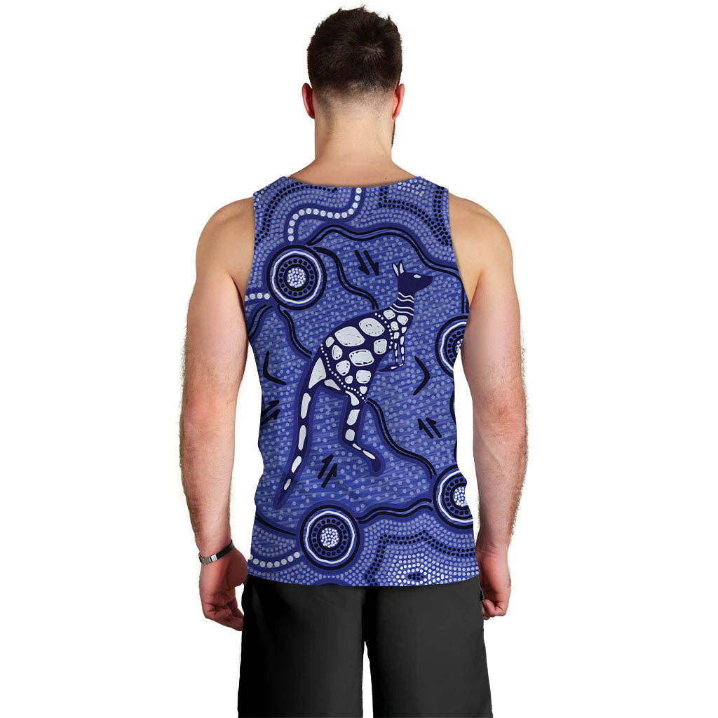 aboriginal-kangaroo-painting-purple-men-tank-top