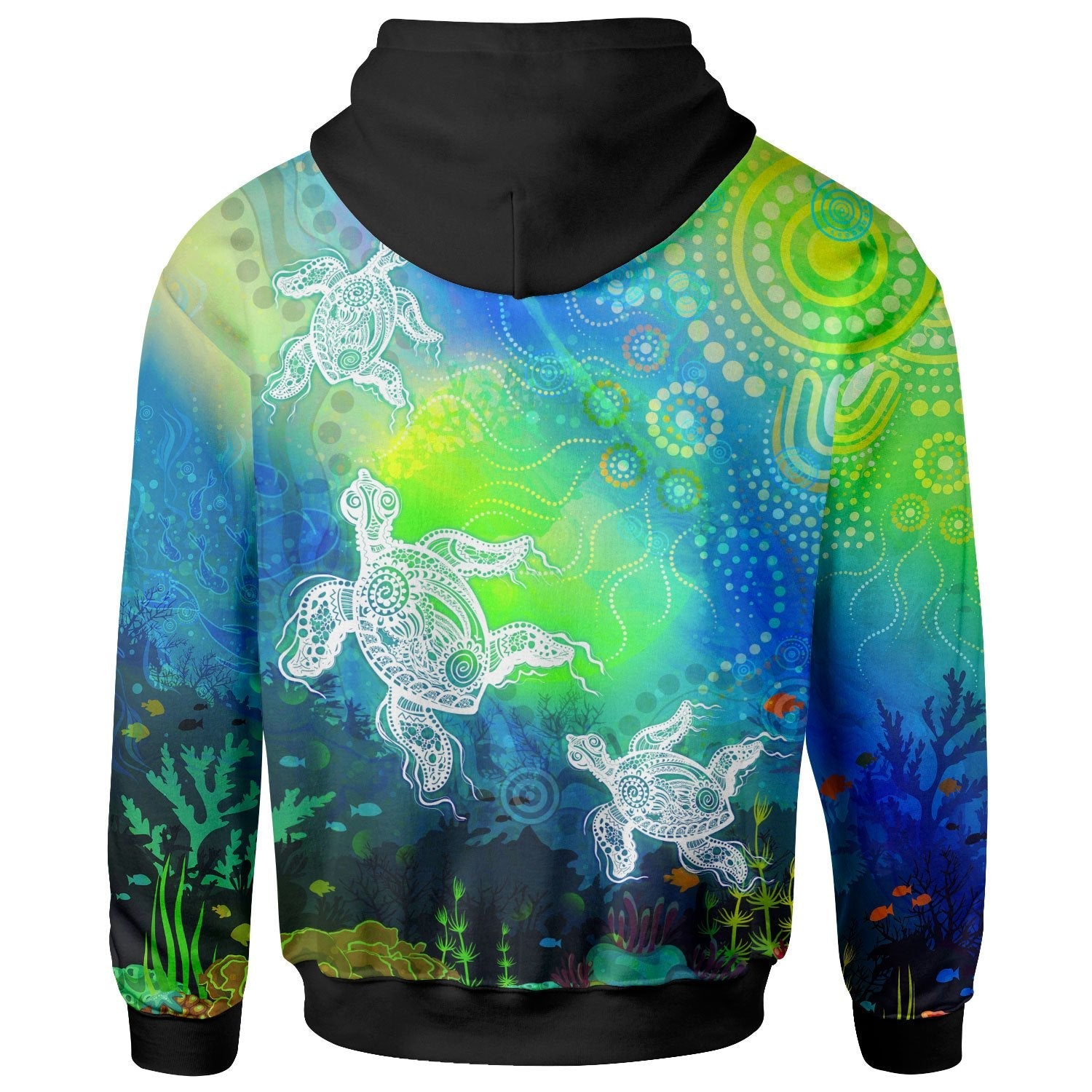 aboriginal-hoodie-indigenous-turtle-ocean-dot-painting-art