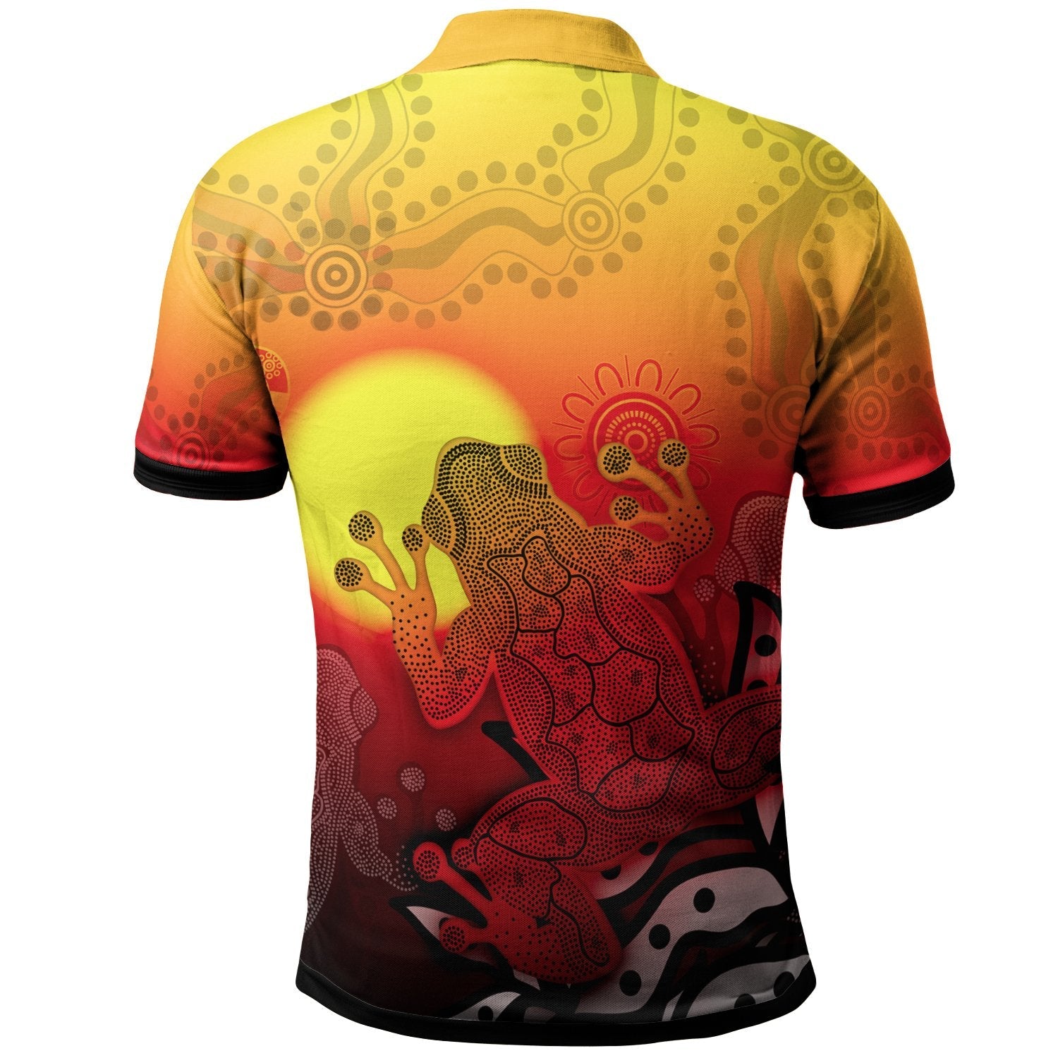 customaboriginal-polo-shirts-indigenous-frog-red