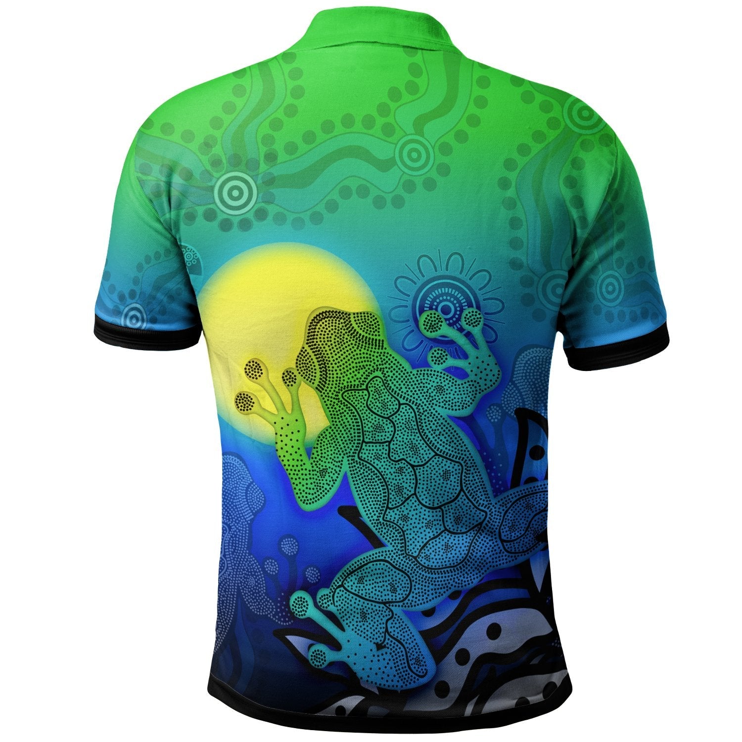 customaboriginal-polo-shirts-indigenous-frog-blue