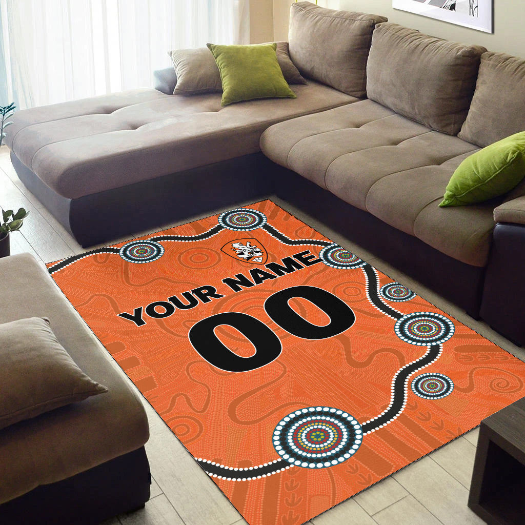 custom-personalised-brisbane-roar-area-rug-indigenous-dot-painting-art