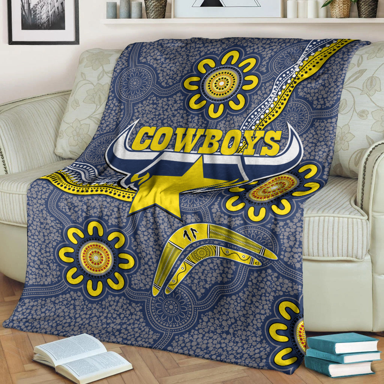 cowboys-rugby-blanket-aboriginal-boomerang-cowboys-blanket