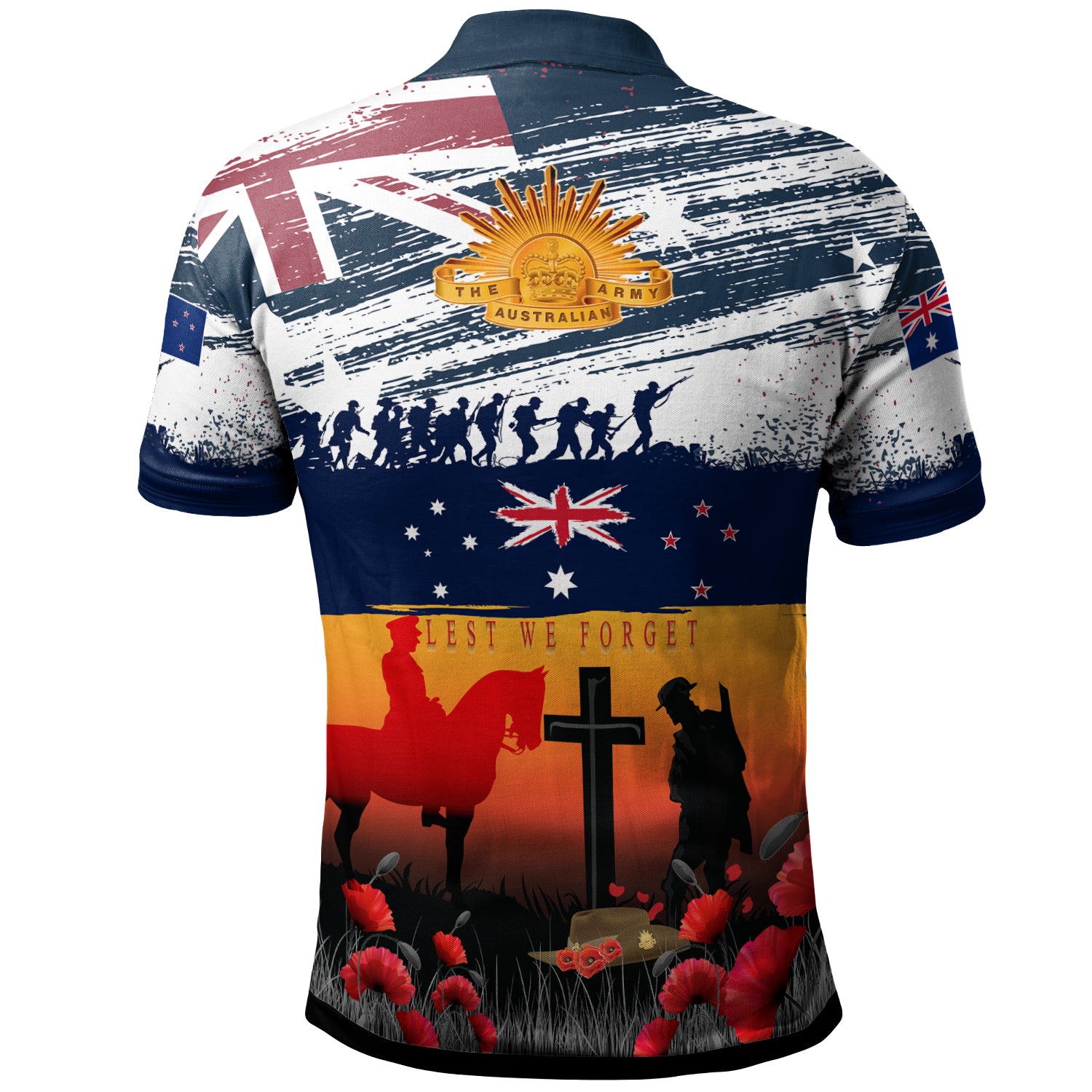 australian-and-new-zealand-army-corps-anzac-day-polo-shirt-for-the-fallen-lest-we-forget