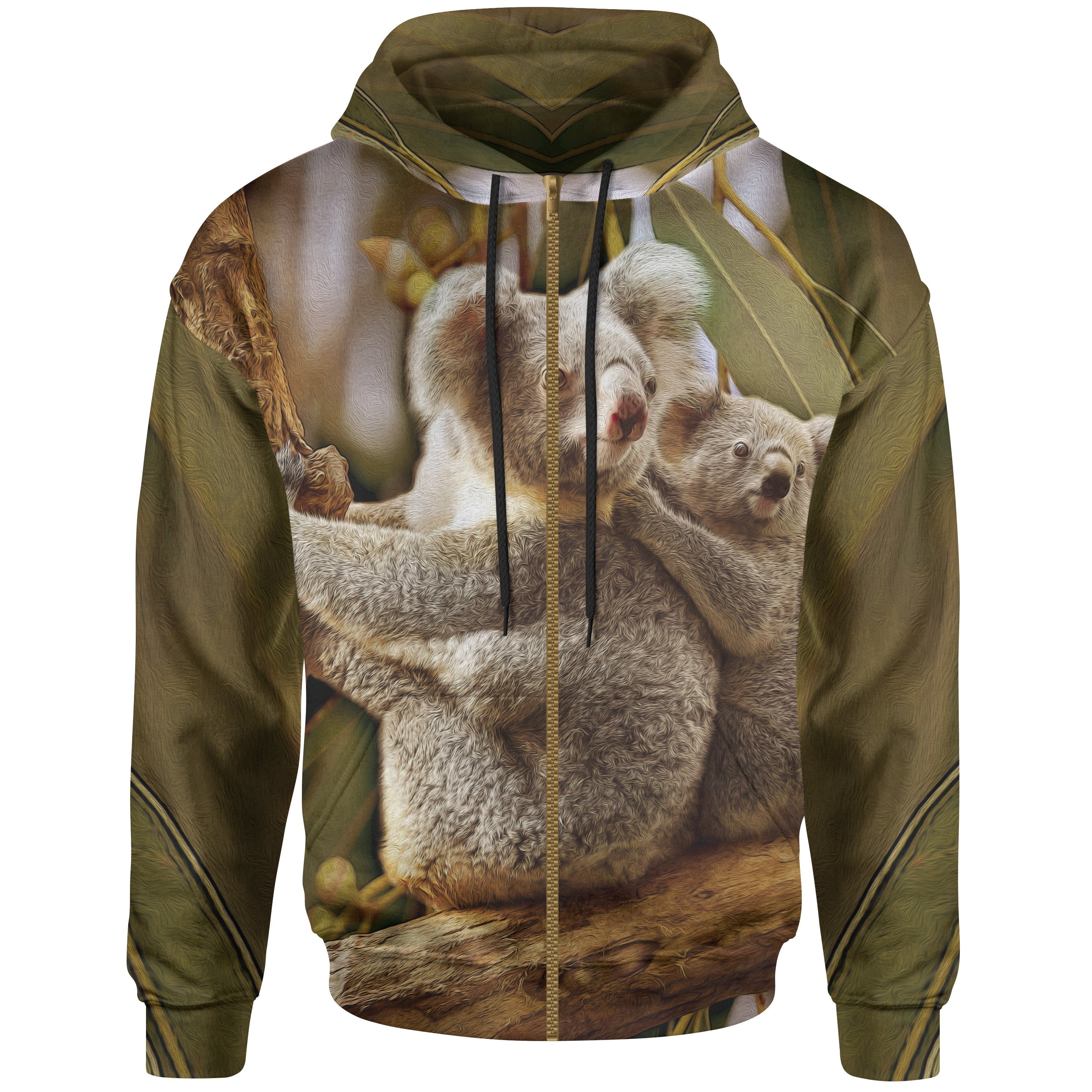 Zip-up Hoodie - Australian Koala Hoodie 3D Koala