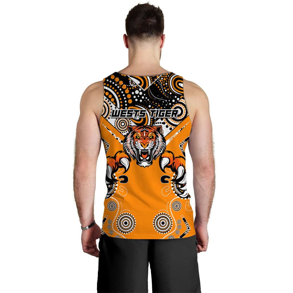 Wests Tiger Rugby Aboriginal Pattern Men Tank Top - LT2