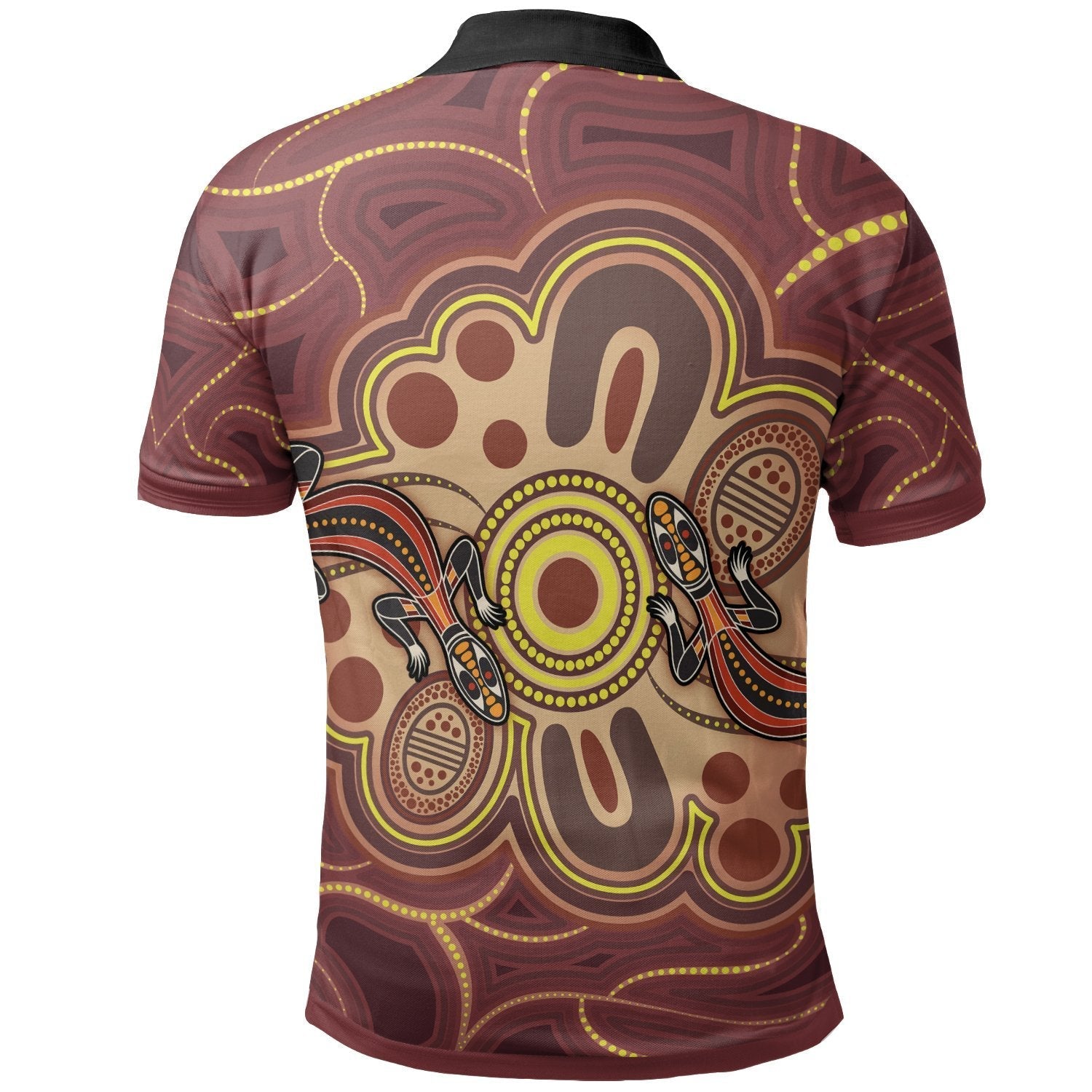 aboriginal-polo-shirts-indigenous-lizard-dot-painting-art