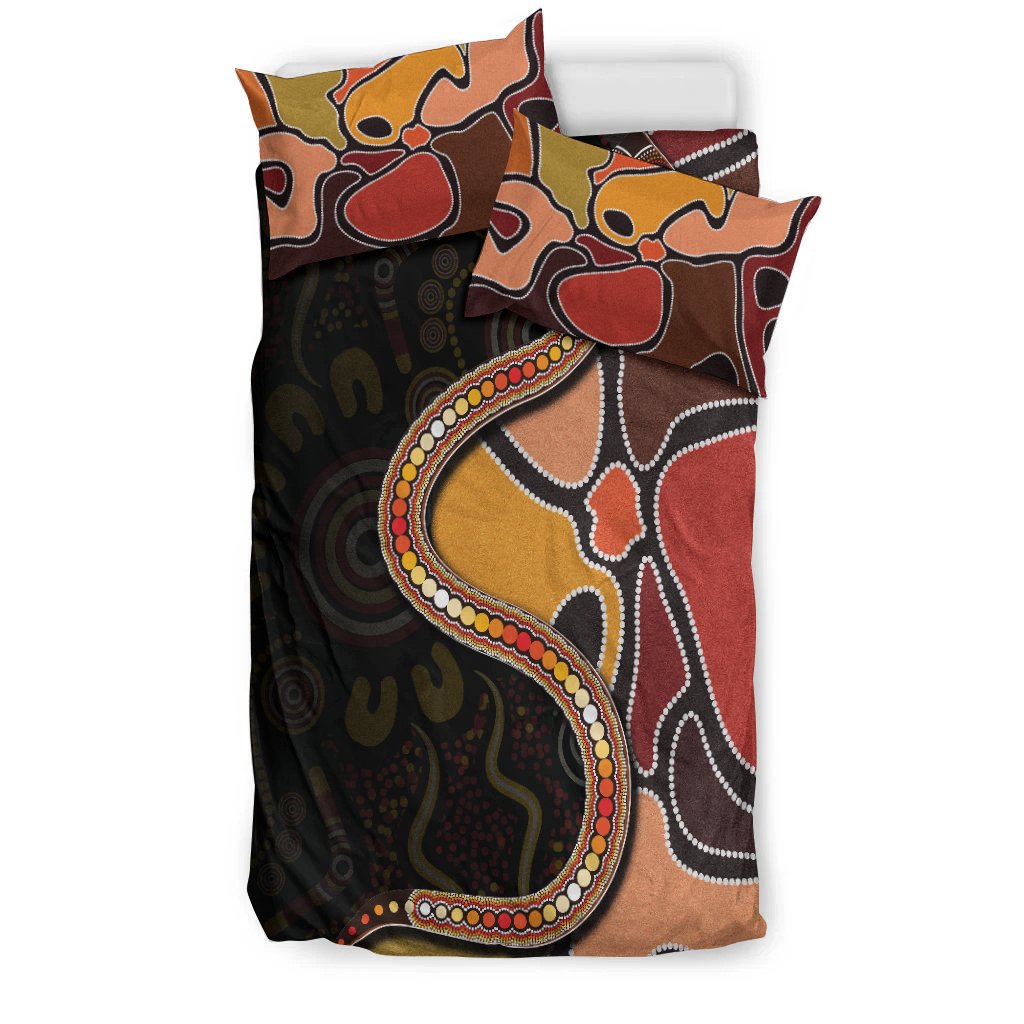 bedding-set-aboriginal-snake-with-dot-painting