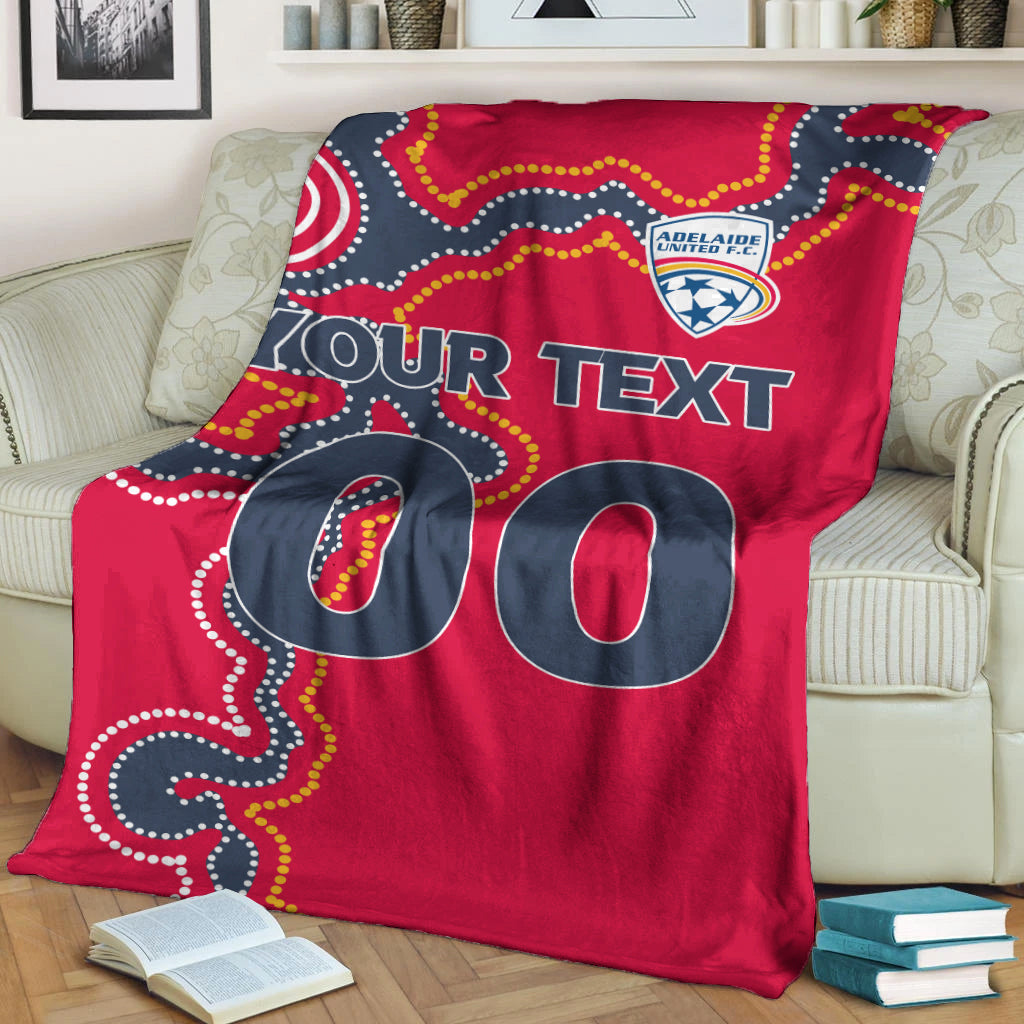 custom-personalised-adelaide-united-blanket-indigenous-dot-painting-art