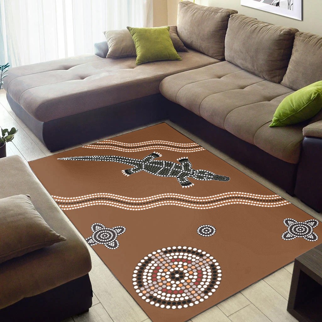 aboriginal-area-rug-dreamtime-crocodile-aboriginal-style