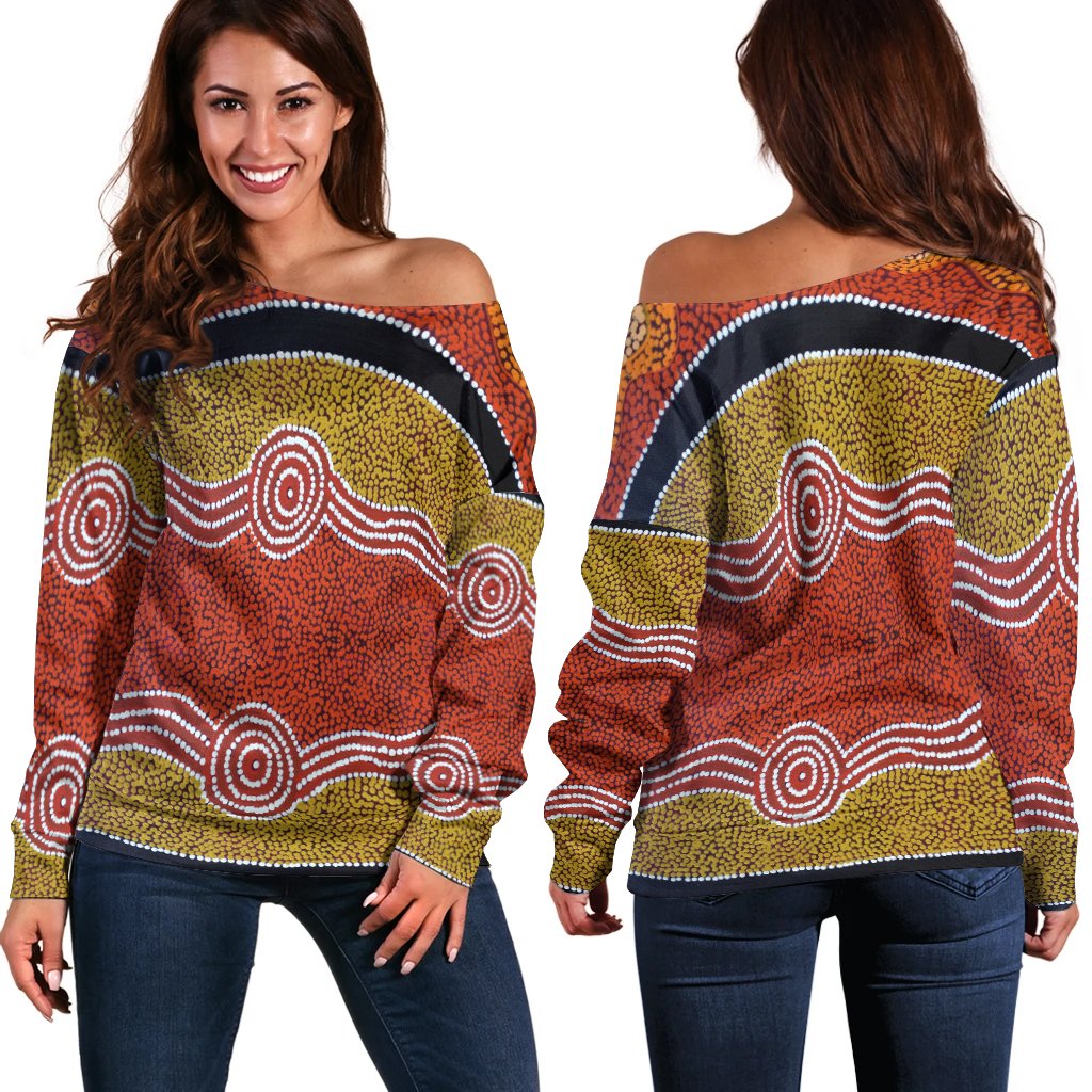 Off Shoulder HandBag - Aboriginal Dot Style - Vibe Hoodie