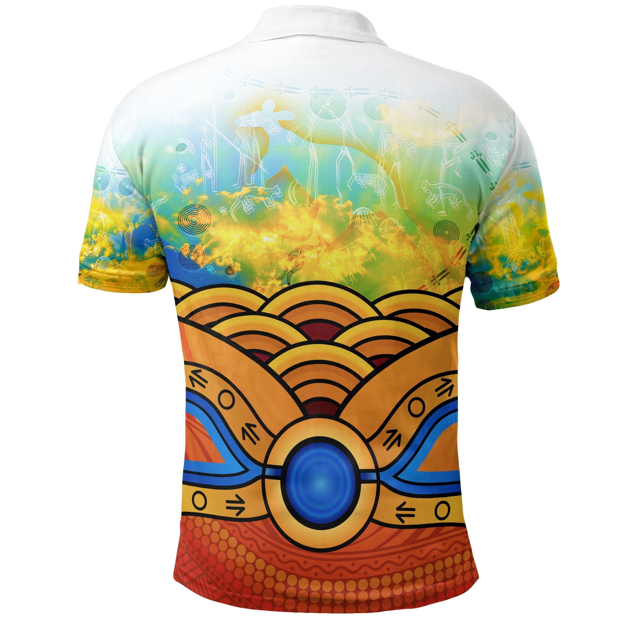 aboriginal-polo-shirts-australia-kangaroo-sky