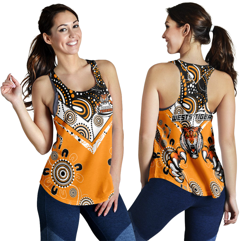 Wests Tiger Rugby Aboriginal Pattern Women Tank Top - LT2