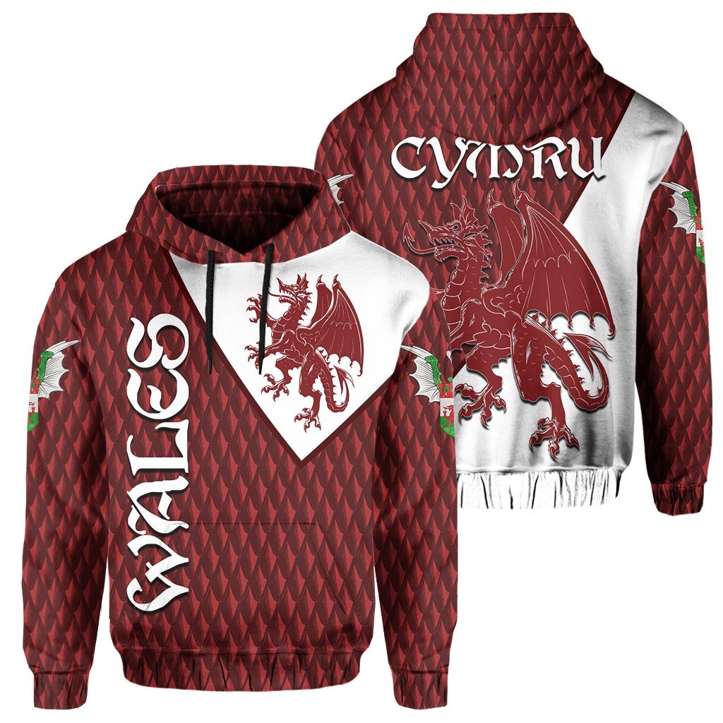 wales-hoodie-dragon-cymru-dragon-shield-style