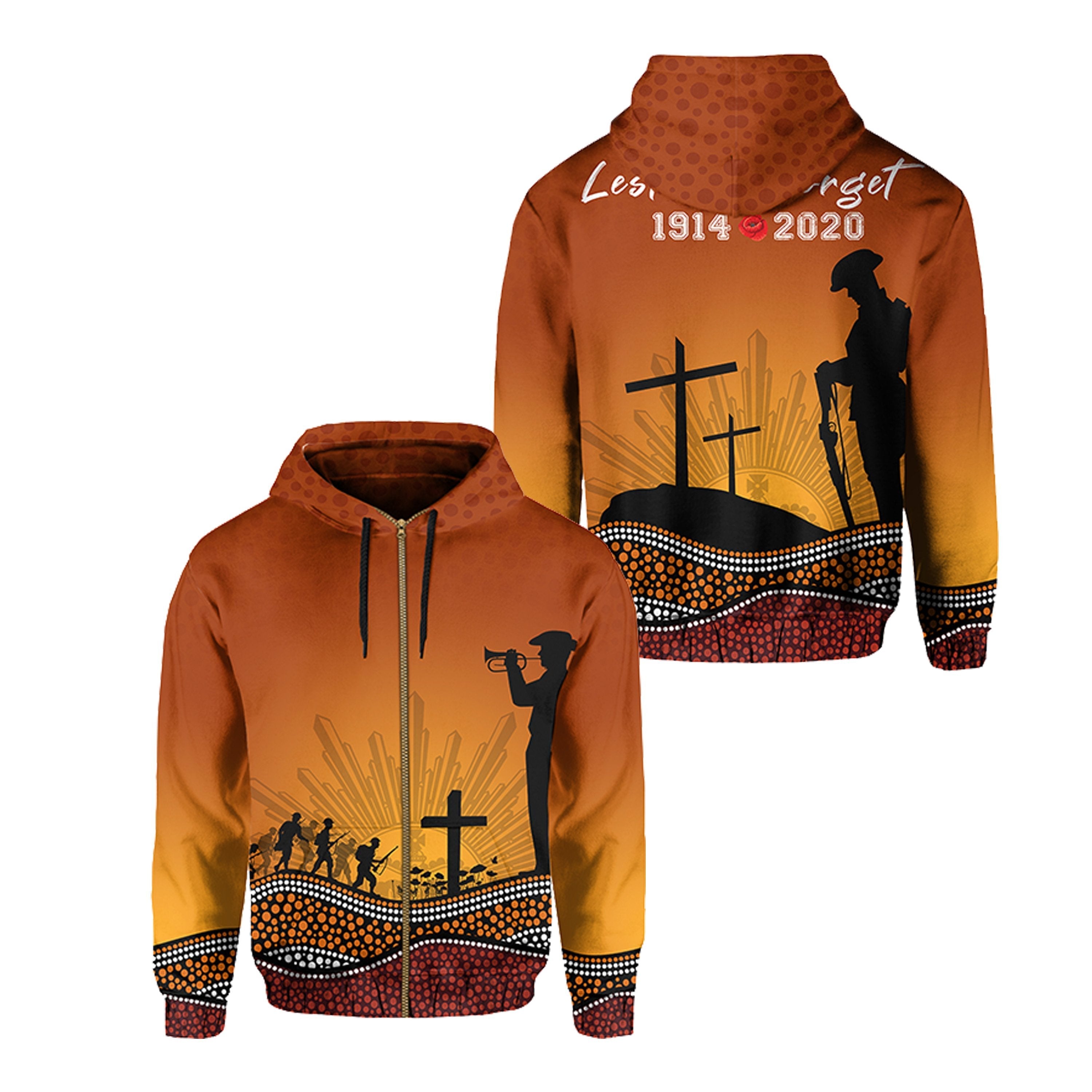 Zipper Hoodie Anzac Day Our Heroes - Nhi Style