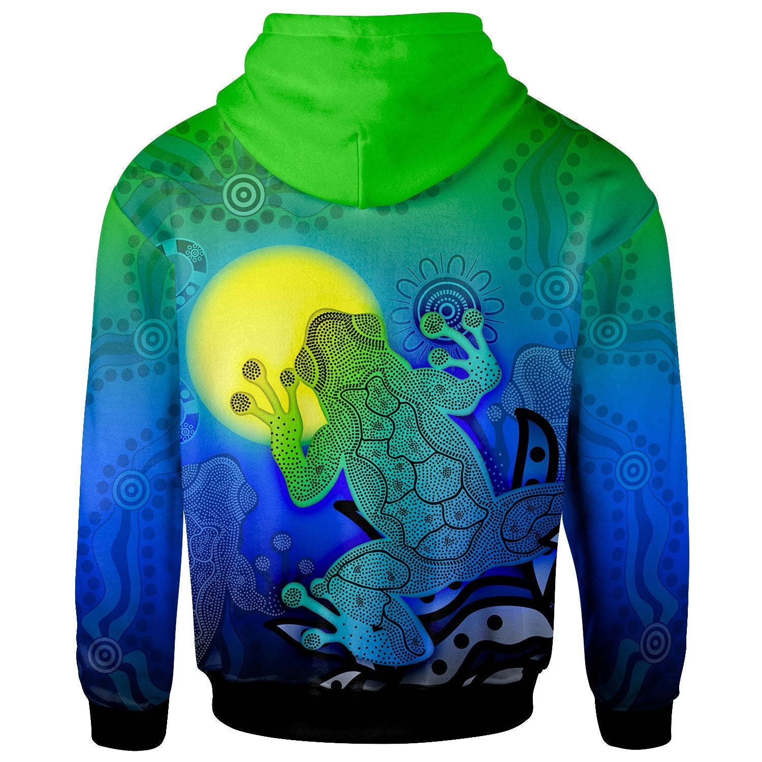 aboriginal-hoodie-indigenous-frog-blue