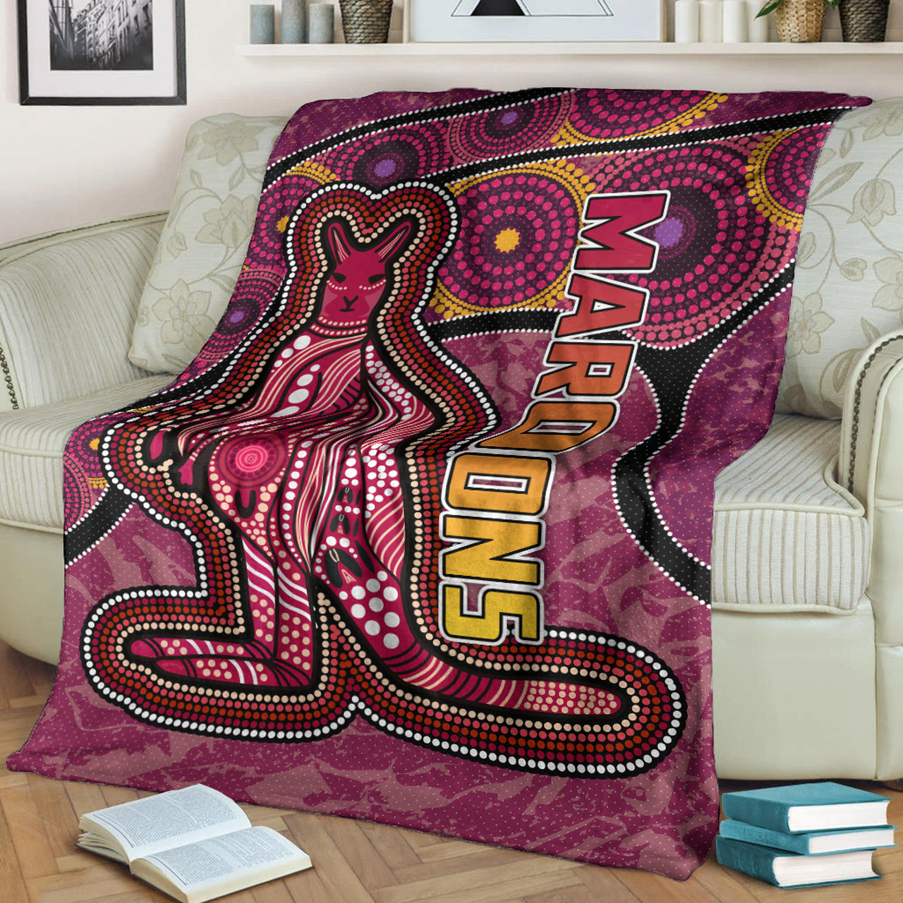 maroons-rugby-blanket-custom-maroons-kangaroo-blanket