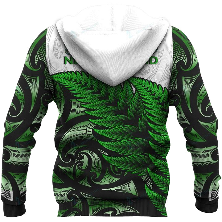 custom-personalised-aotearoa-hoodie-maori-fern-green