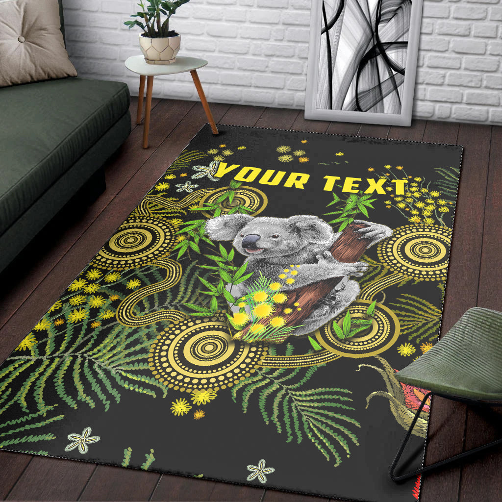 custom-personalised-golden-wattle-area-rug-australia-acacia-pycnantha-mix-aboriginal