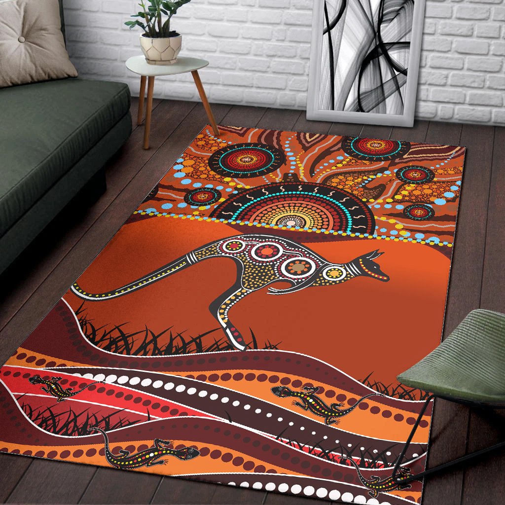 aboriginal-area-rug-kangaroo-with-dot-painting