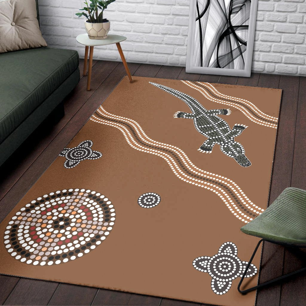 aboriginal-area-rug-dreamtime-crocodile-aboriginal-style