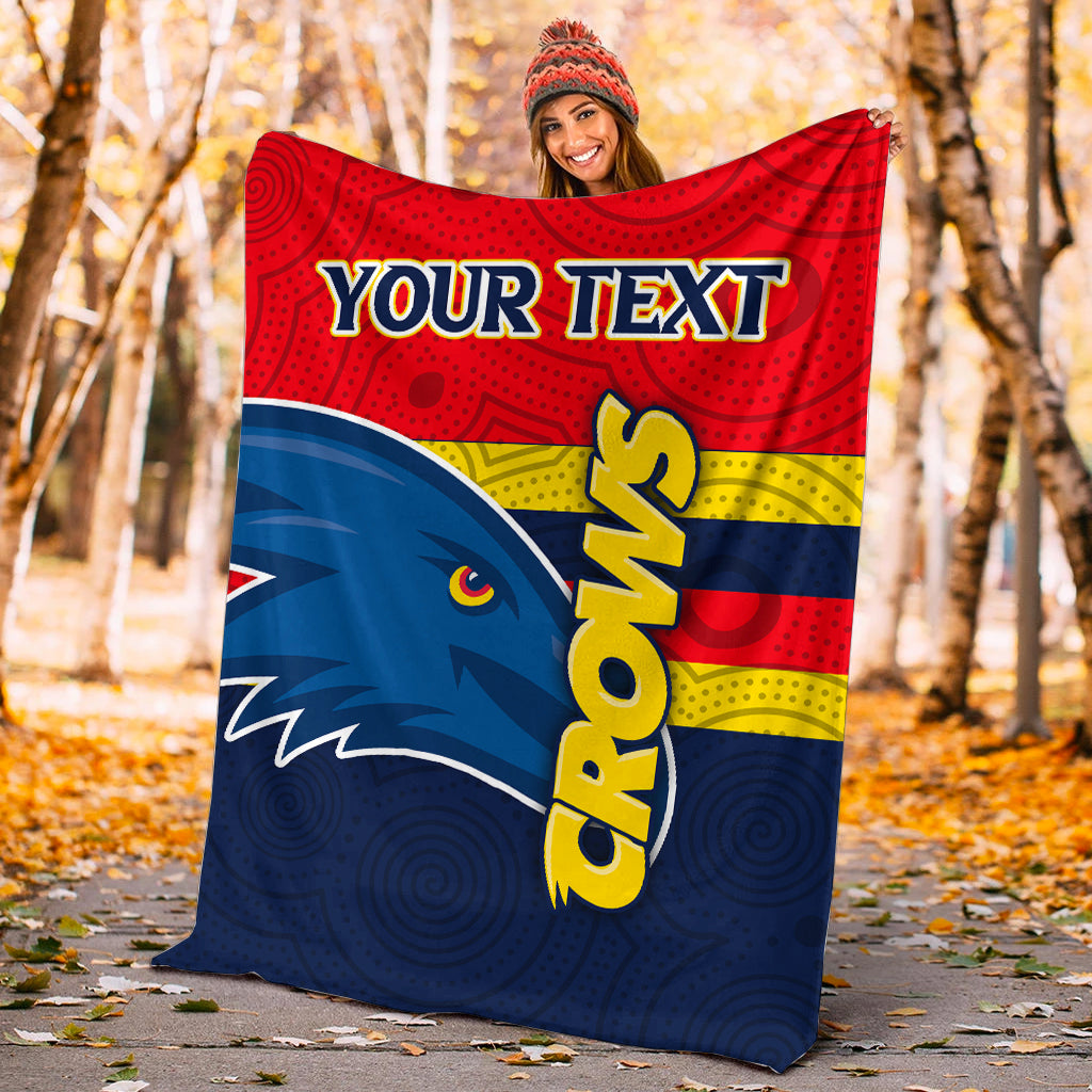 custom-personalised-adelaide-crows-blanket-aboriginal-dot-painting