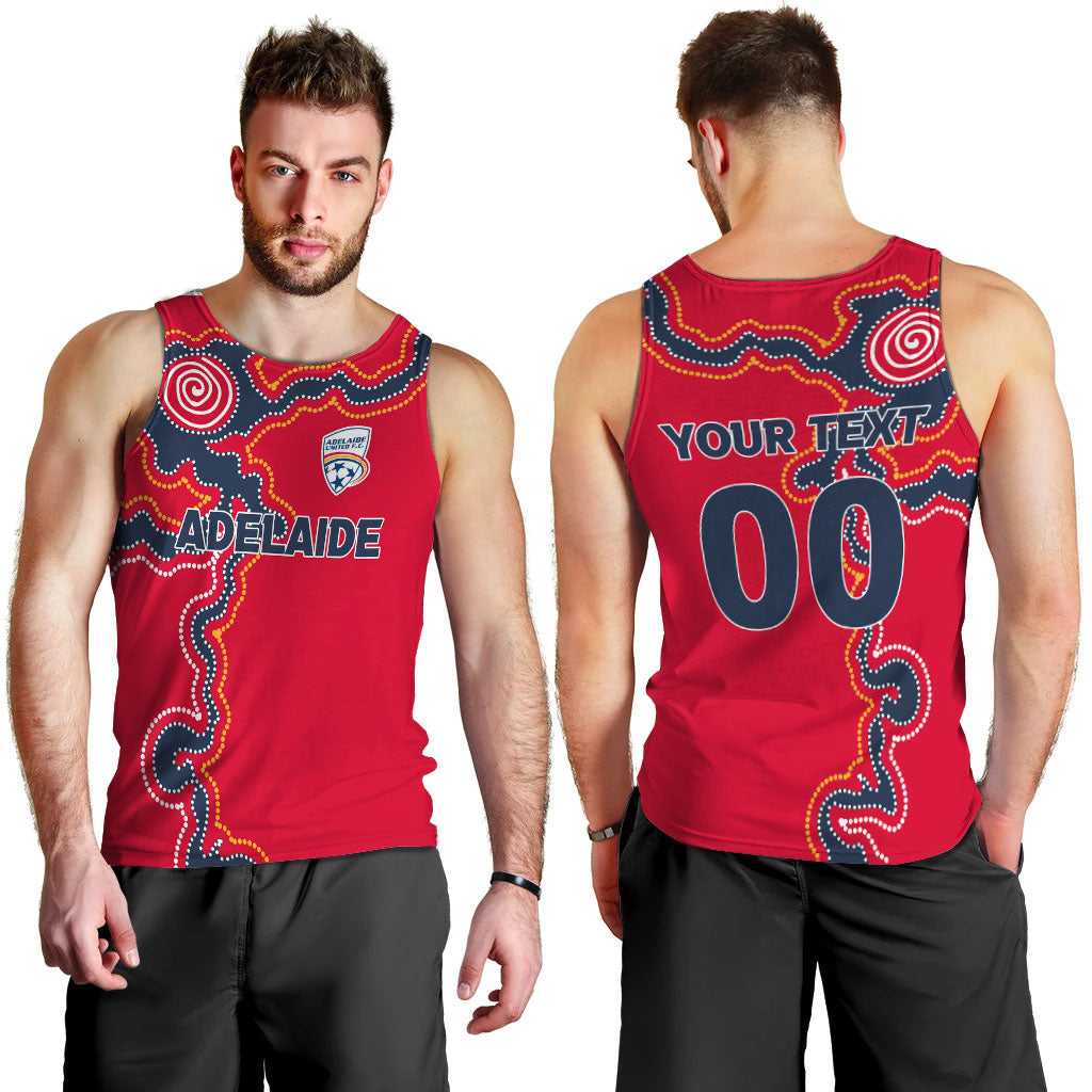 custom-personalised-adelaide-united-men-tank-top-indigenous-dot-painting-art