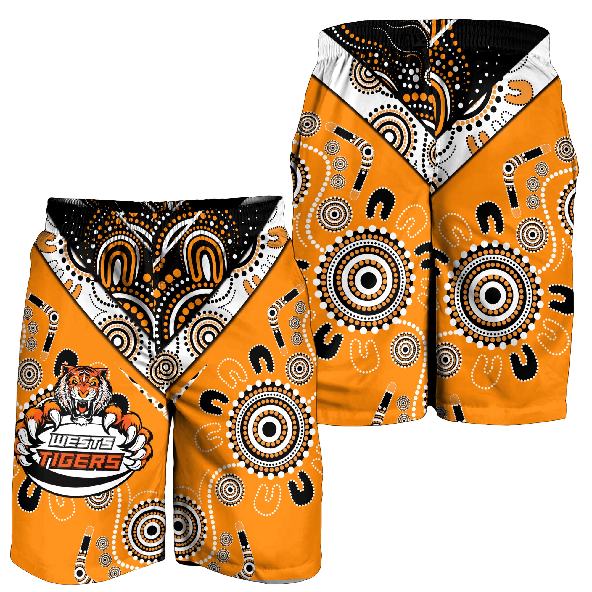 Wests Tiger Rugby Aboriginal Pattern Men Short - LT2