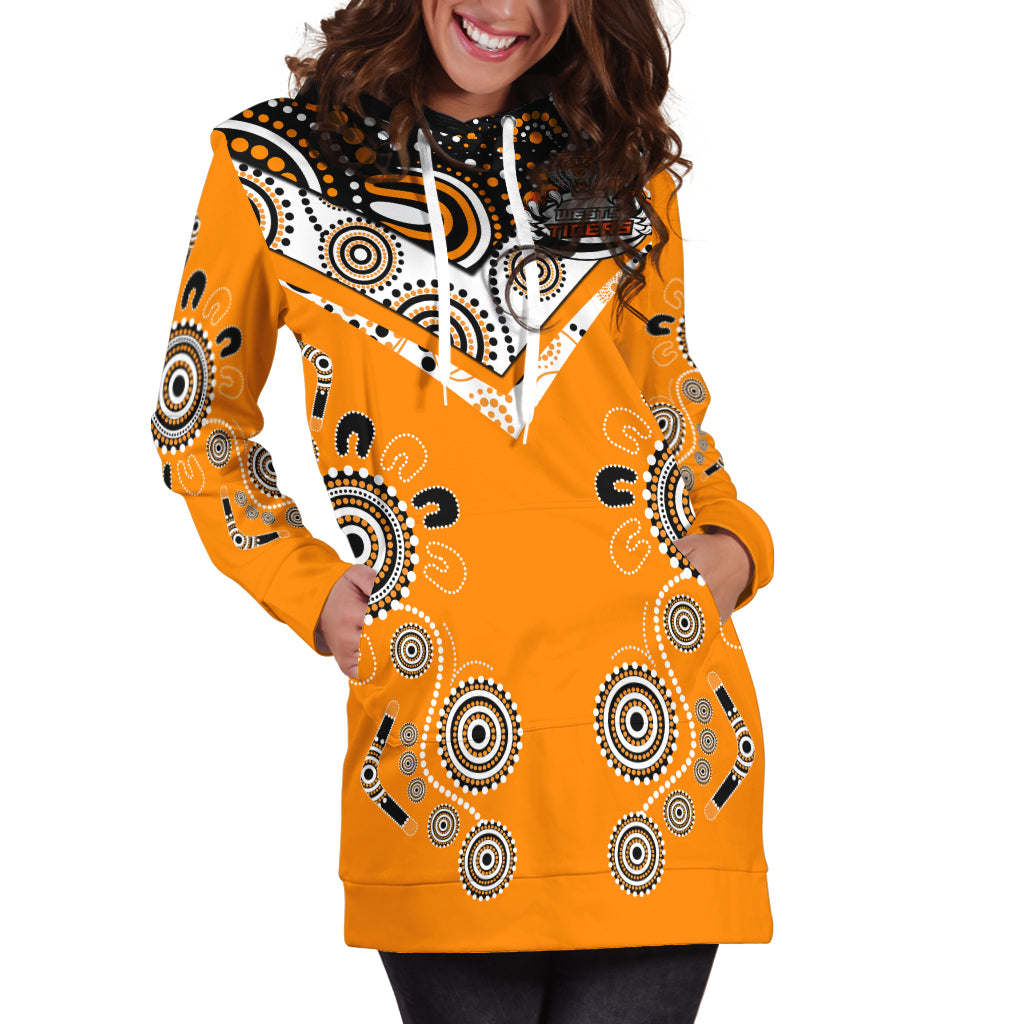 Wests Tiger Rugby Aboriginal Pattern Hoodie Dress - LT2