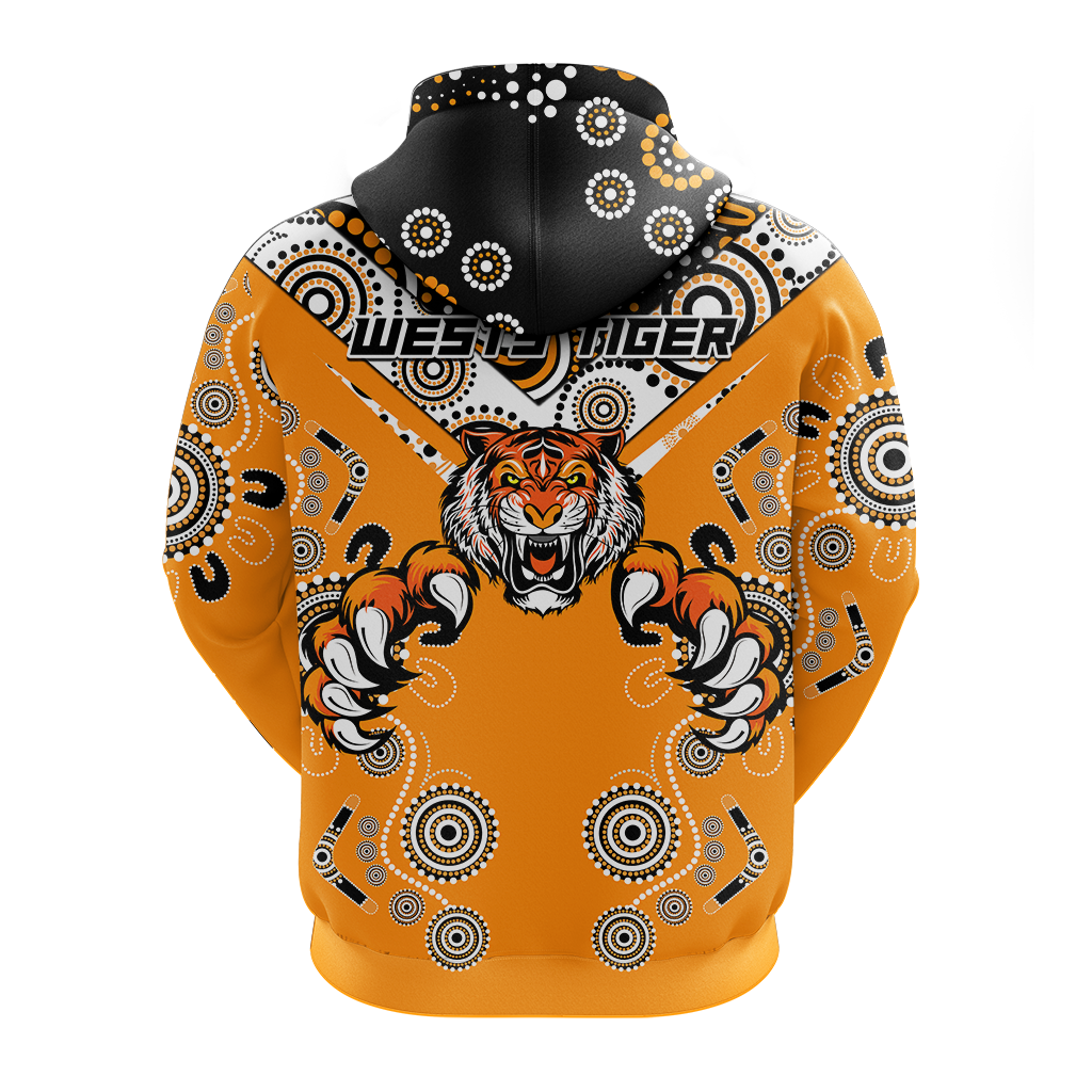 Wests Tiger Rugby Aboriginal Pattern Hoodie - LT2