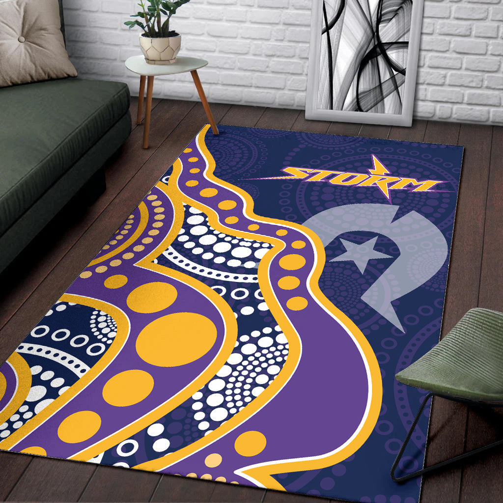 naidoc-week-melbourne-storm-area-rug-aboriginal-dot-painting