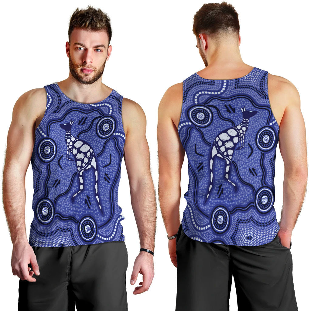 aboriginal-kangaroo-painting-purple-men-tank-top