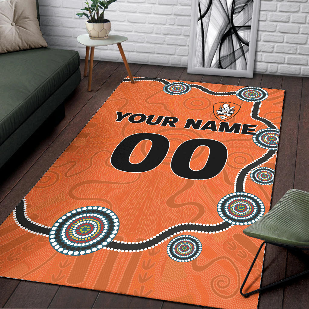 custom-personalised-brisbane-roar-area-rug-indigenous-dot-painting-art