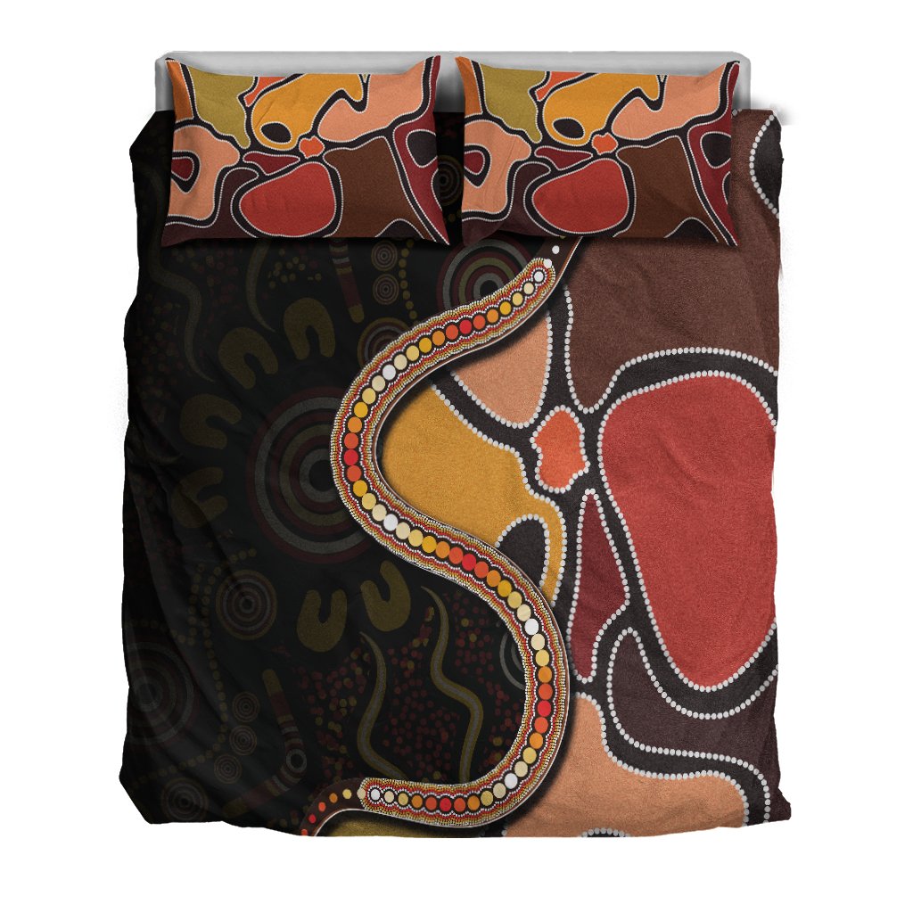 bedding-set-aboriginal-snake-with-dot-painting