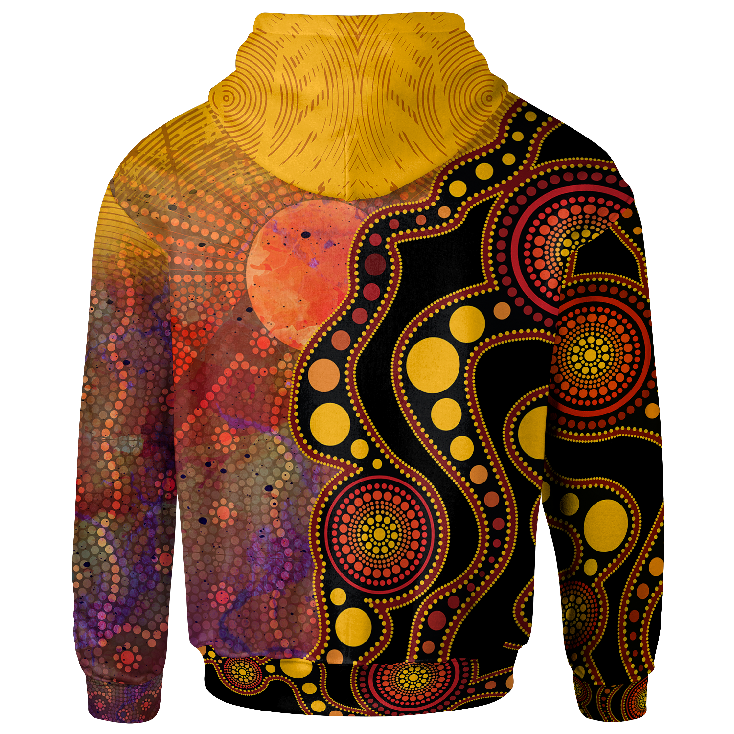 aboriginal-hoodie-australia-indigenous-flag-circle-dot-painting-art-golden