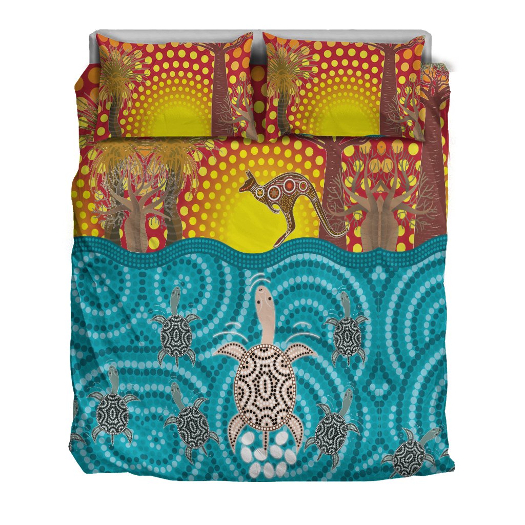 aboriginal-bedding-set-turtle-and-kangaroo-aboriginal-life